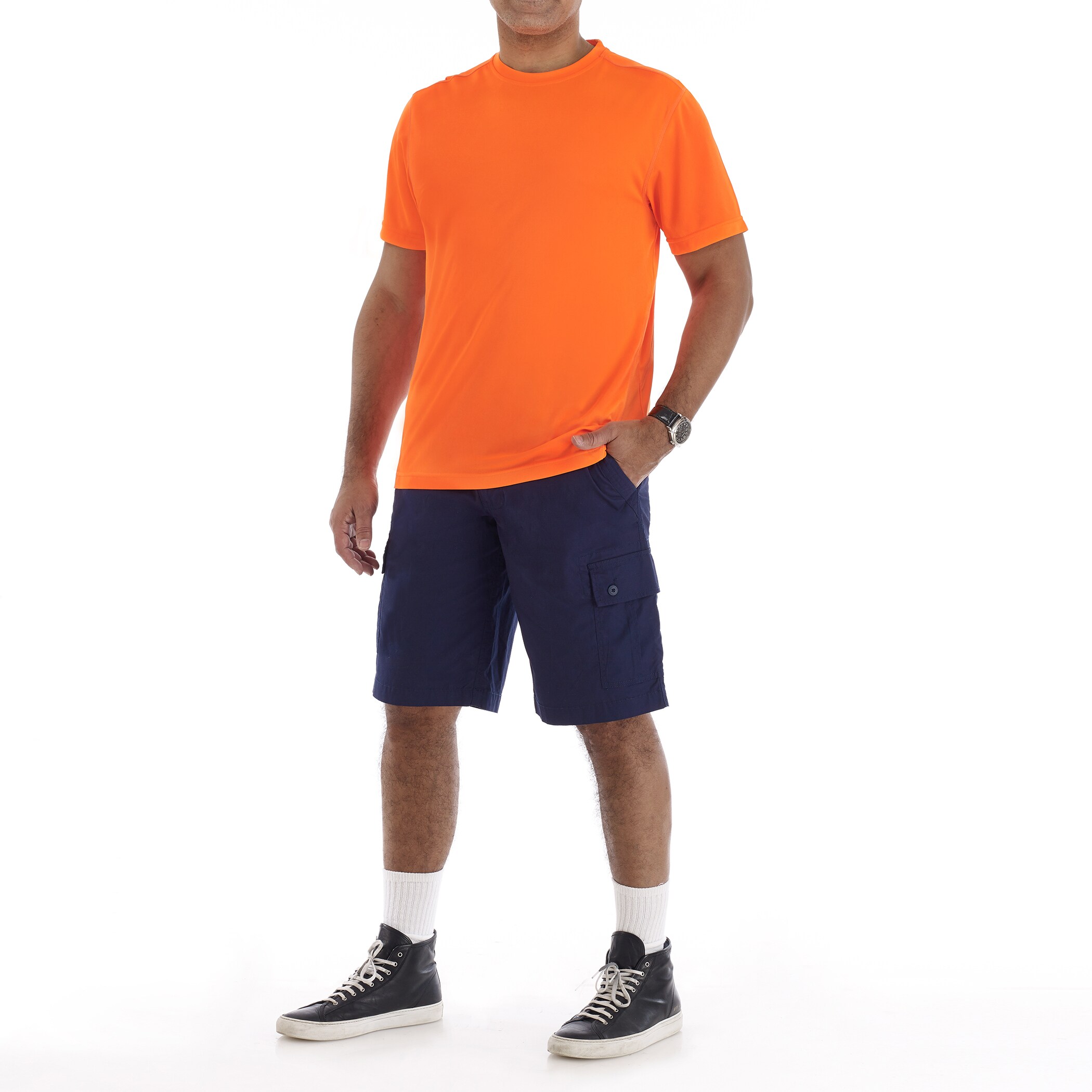 Playera lisa de manga corta color naranja para hombre de Smith's Workwear (talla grande)