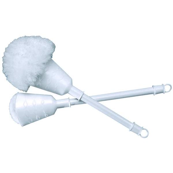 Cepillo para el Inodoro Tough Guy de 3-1/4 pulgadas de diámetro, mango de 13 pulgadas de largo, cerdas de 2 pulgadas de largo, color blanco, de plástico, 14 pulgadas de largo en total - 280305