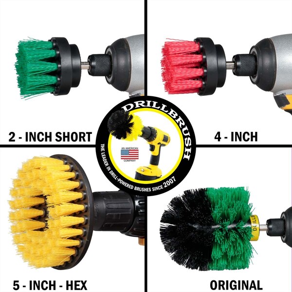 Set de Cepillos para Taladro para Limpiar la Ducha Drillbrush - Set de Cepillos de Fregado de Potencia - 5YH-2RGOGQC