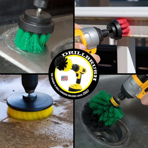 Set de Cepillos para Taladro para Limpiar la Ducha Drillbrush - Set de Cepillos de Fregado de Potencia - 5YH-2RGOGQC