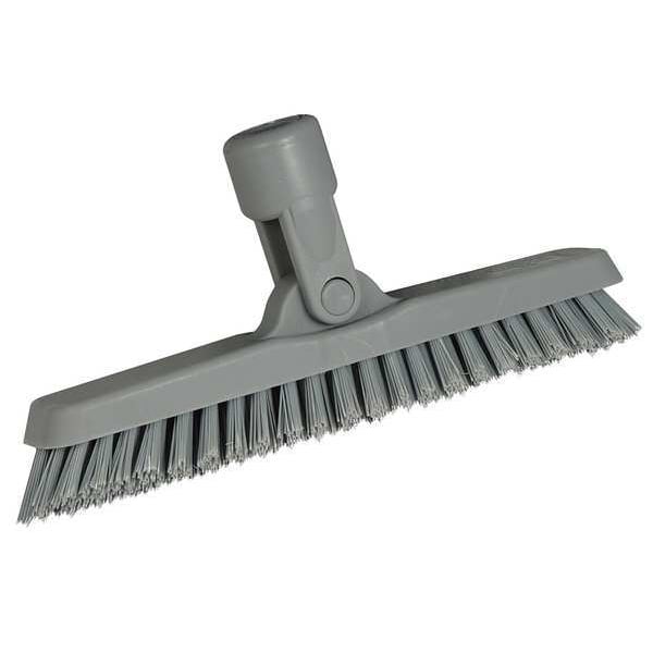 Cabezal de cepillo giratorio Unger 1 3/8 in W para esquinas, rígido, mango de 56 in L, cepillo de 8 5/8 in L, en color gris, No aplicable - CB20G