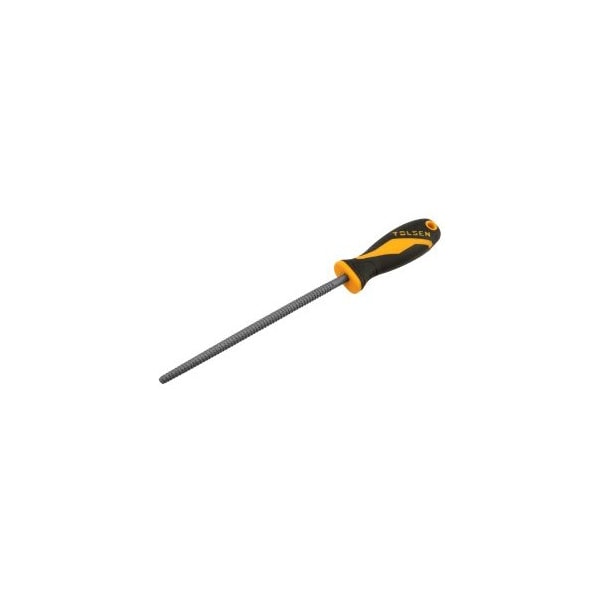 Tolsen 8 Round Steel File T12 Special Tool Steel Two Component Handle - 32009