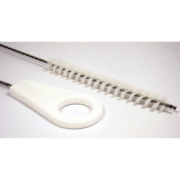 Cepillo para tubo Tough Guy, mango de 13 pulgadas de largo, cepillo de 5 pulgadas de largo, blanco, polipropileno, 18 pulgadas de largo en total - 2RVE6