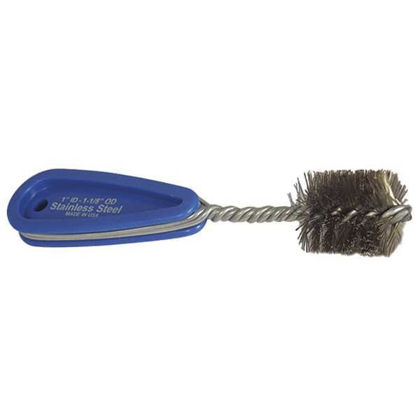 Cepillo de plomería Schaefer Brush, mango de 3 1/2 pulgadas de largo, cepillo de 1 1/4 pulgadas de largo, color plata, polipropileno, 6 5/8 pulgadas de largo en total - 00949-1GS