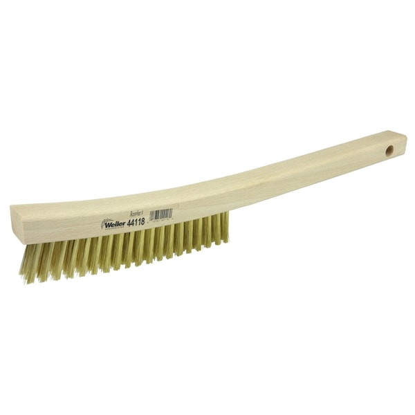 Cepillo para platero Weiler, con cerdas de latón, 3 x 19 hileras, mango curvo - 44118