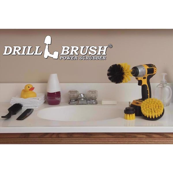 Set de Cepillos para Taladro Drillbrush 4 pulg. W con cerdas medianas y mango de metal - Y-S-42O-QC-DB