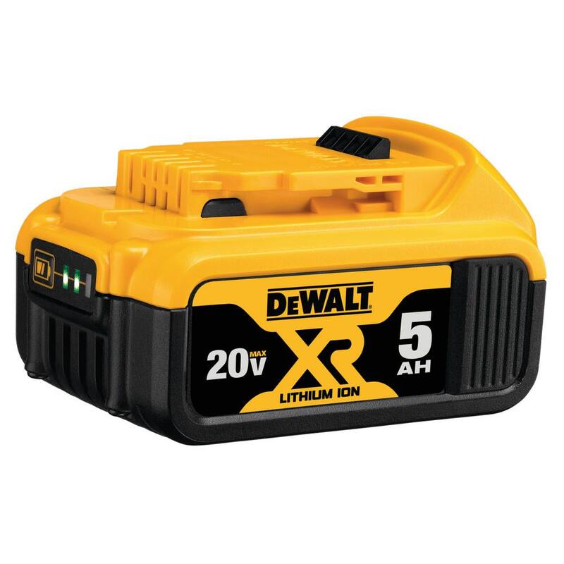 Taladro percutor compacto inalámbrico DEWALT de 20V de iones de litio con paquete de batería de 5 Ah XR MAX 20V y cargador - DCD805BWDCB205C