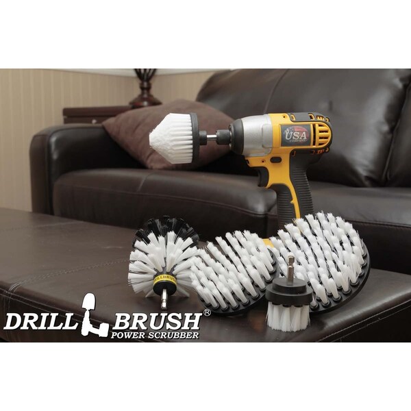 Cepillo Taladro Power Scrubber de Useful Products 5 pulgadas de ancho 5 pulgadas de largo, color blanco - W-S-542CO-QC-DB