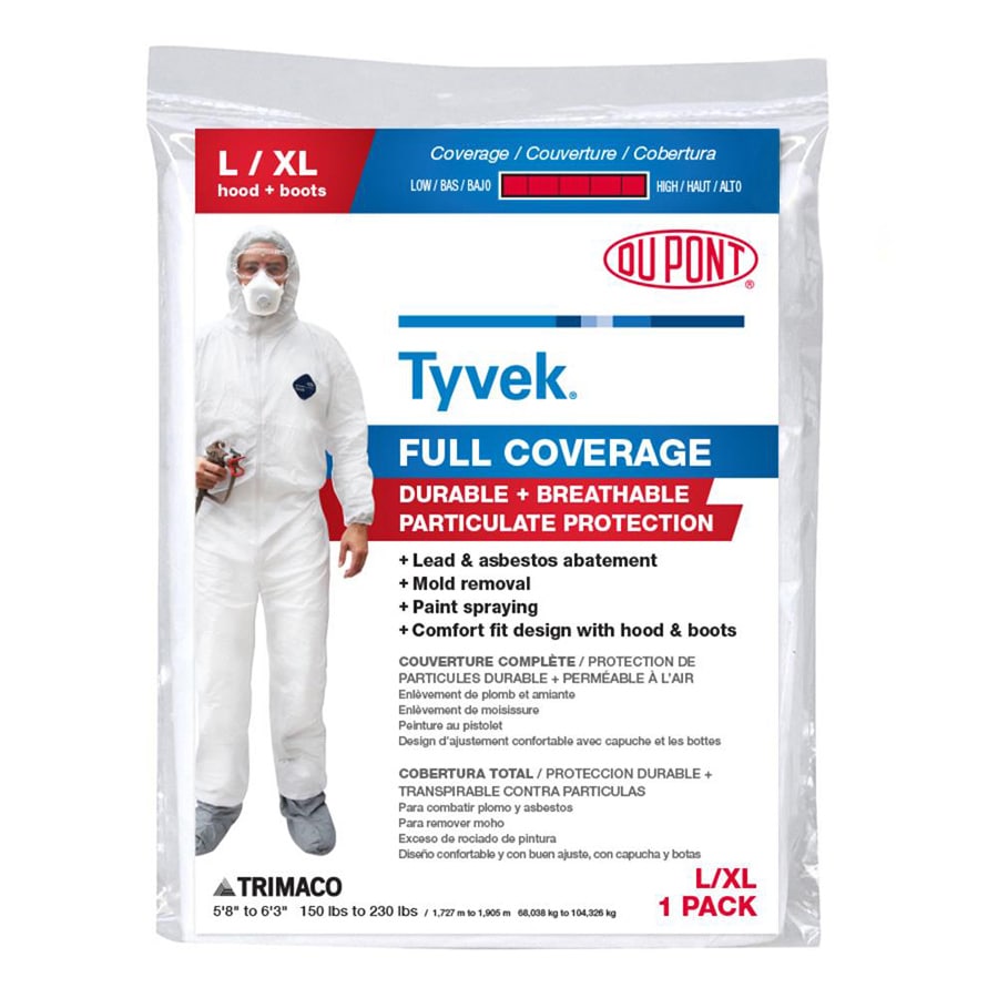 Mameluco blanco de manga larga unisex para adulto de Trimaco (talla extra grande) 143232/6