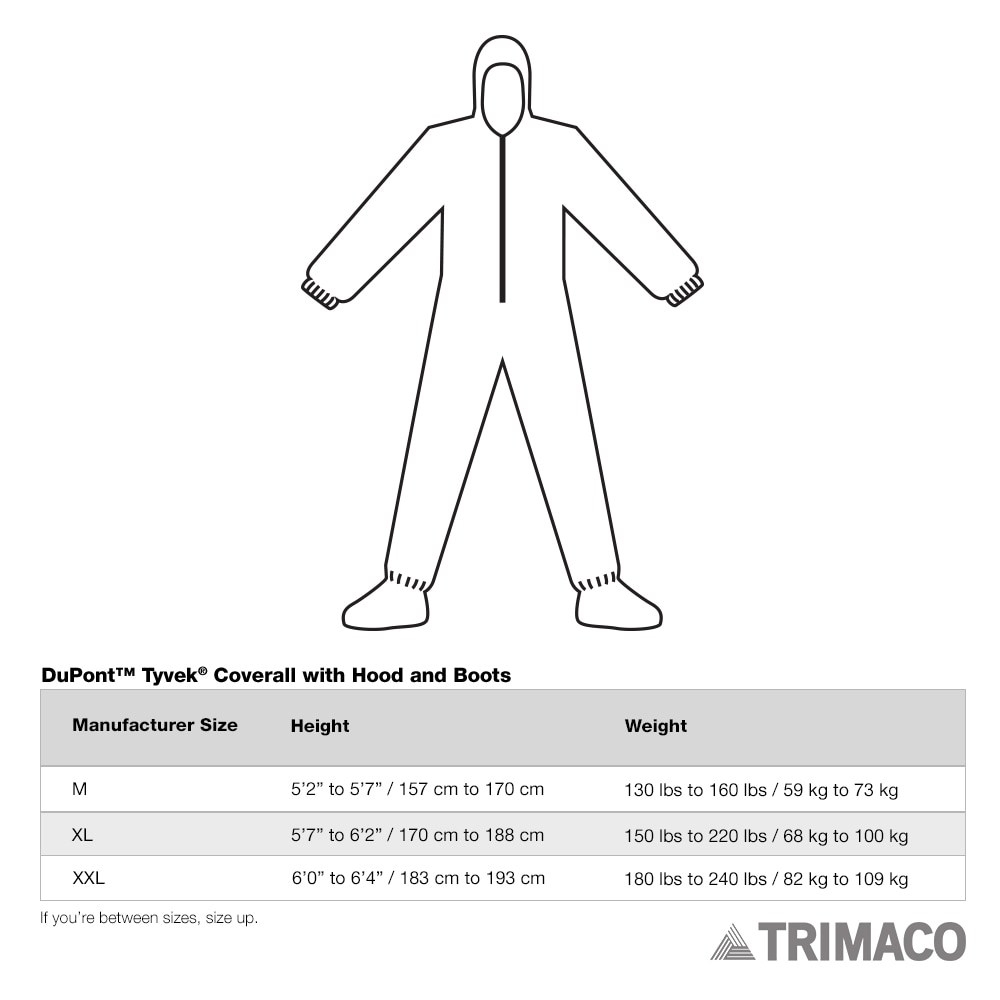 Mameluco blanco de manga larga unisex para adulto de Trimaco (talla extra grande) 143232/6