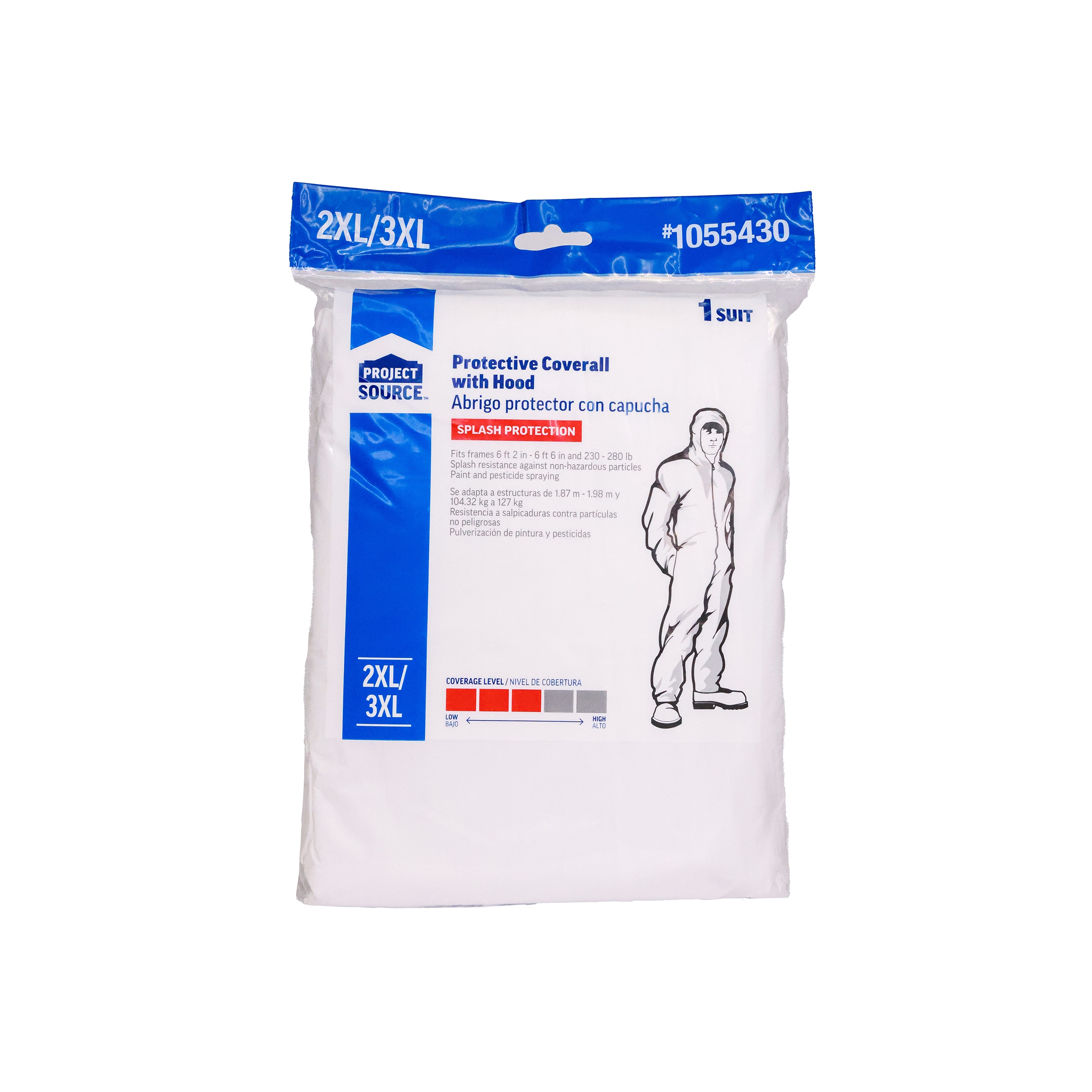 Overol de manga larga blanco unisex para adulto de Project Source (Talla XX-Grande) 09972-6LWS