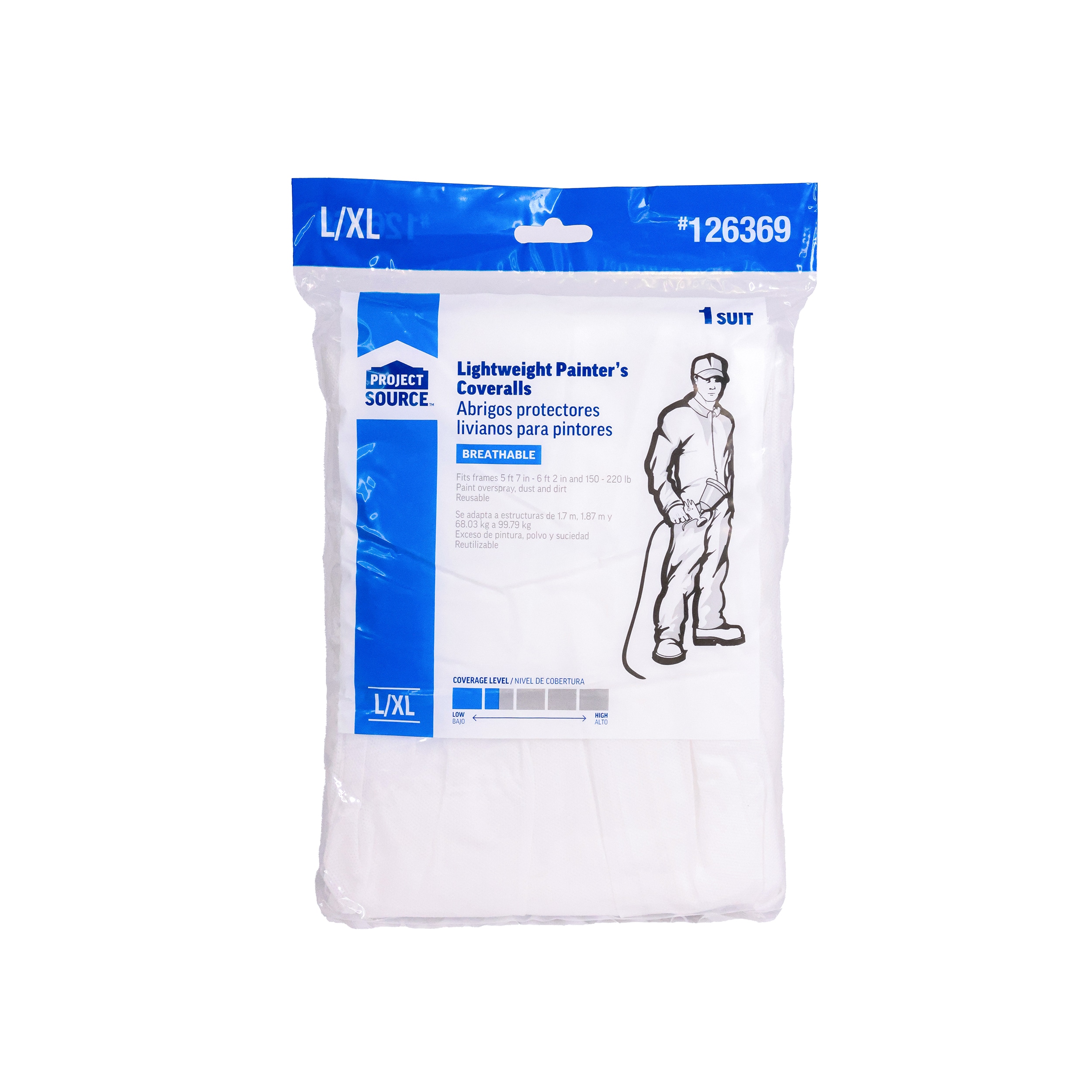 Enterizo manga larga blanco unisex para adulto (talla extra grande) de Project Source