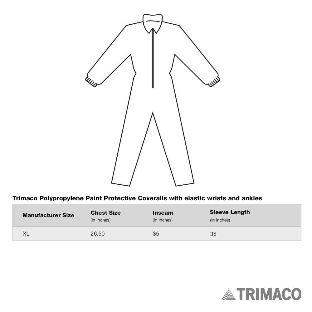 Enterizo manga larga blanco unisex para adulto (talla extra grande) de Project Source