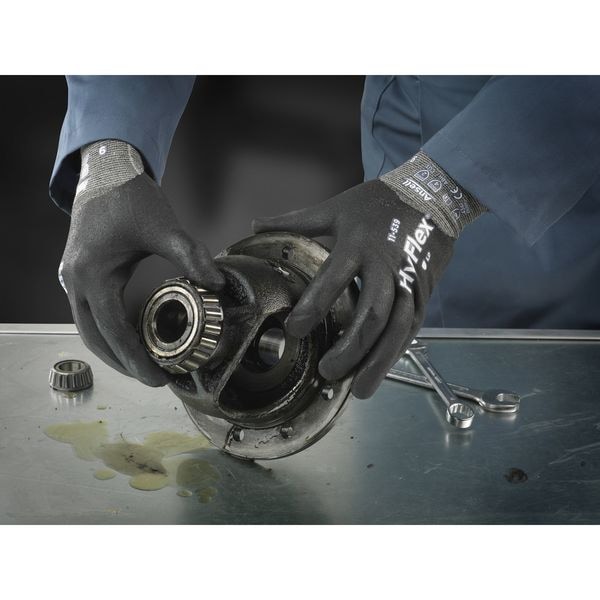 Guantes recubiertos resistentes al corte Ansell, Nivel de corte A2, calibre 18, Gris, 7 - 11-539