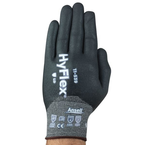 Guantes recubiertos resistentes al corte Ansell, Nivel de corte A2, calibre 18, Gris, 7 - 11-539