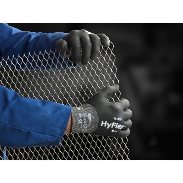 Guantes recubiertos resistentes al corte Ansell, Nivel de corte A2, calibre 18, Gris, 7 - 11-539