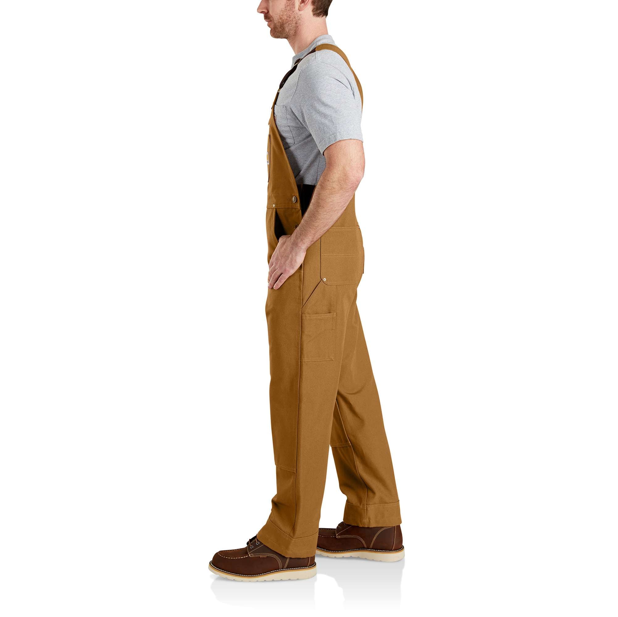 Overol sin mangas de lona marrón Carhartt para hombre (Talla Grande) 102776-211W36L32