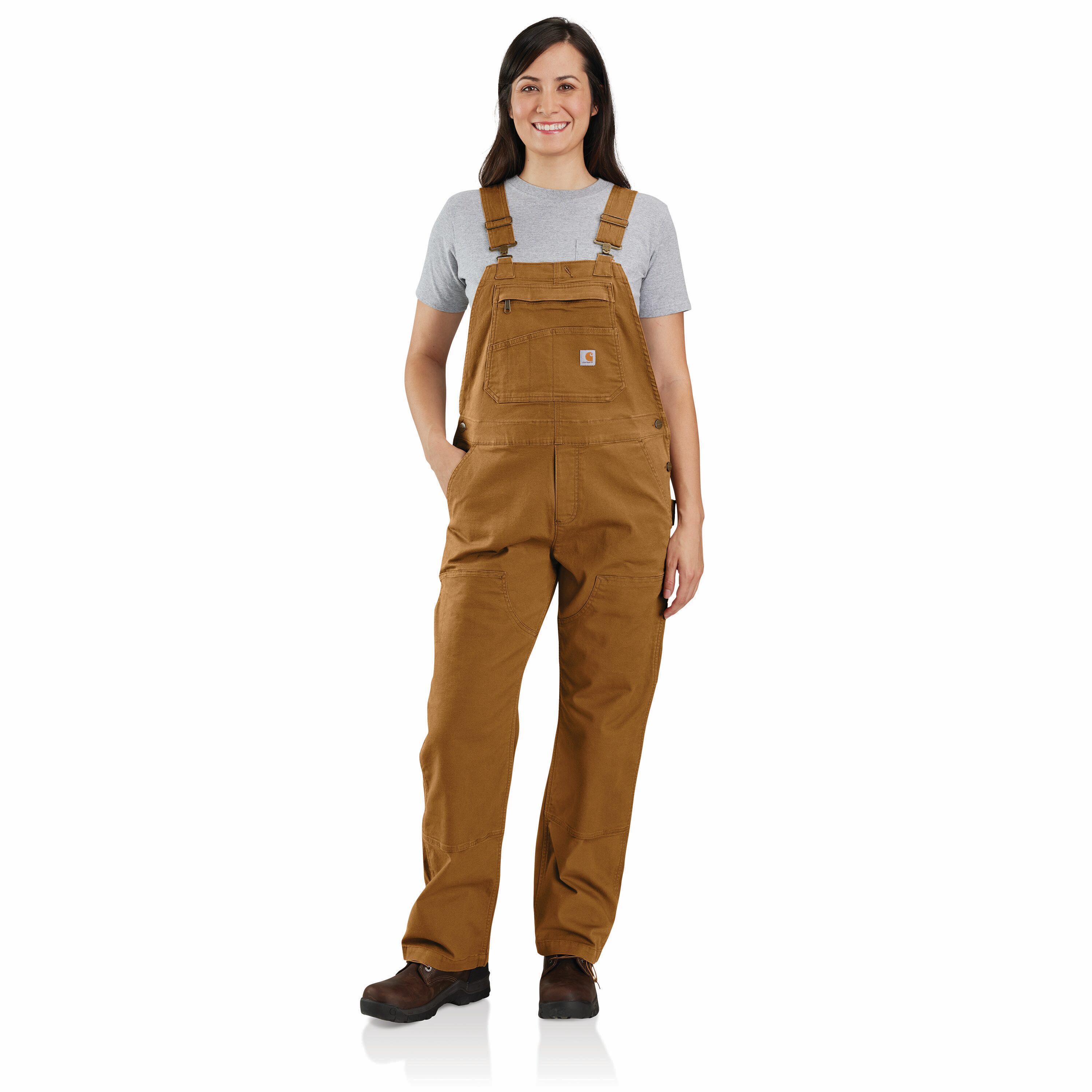 Overol de lienzo sin mangas en color marrón de Carhartt para mujer (talla pequeña)