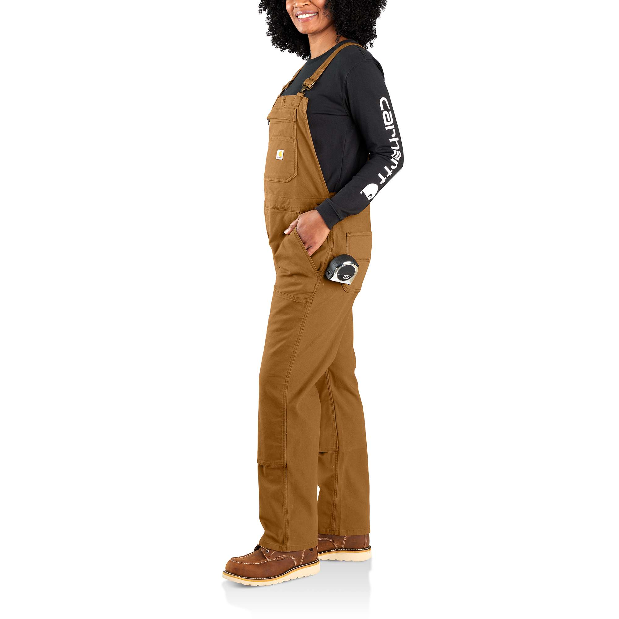 Overol de lienzo sin mangas en color marrón de Carhartt para mujer (talla pequeña)