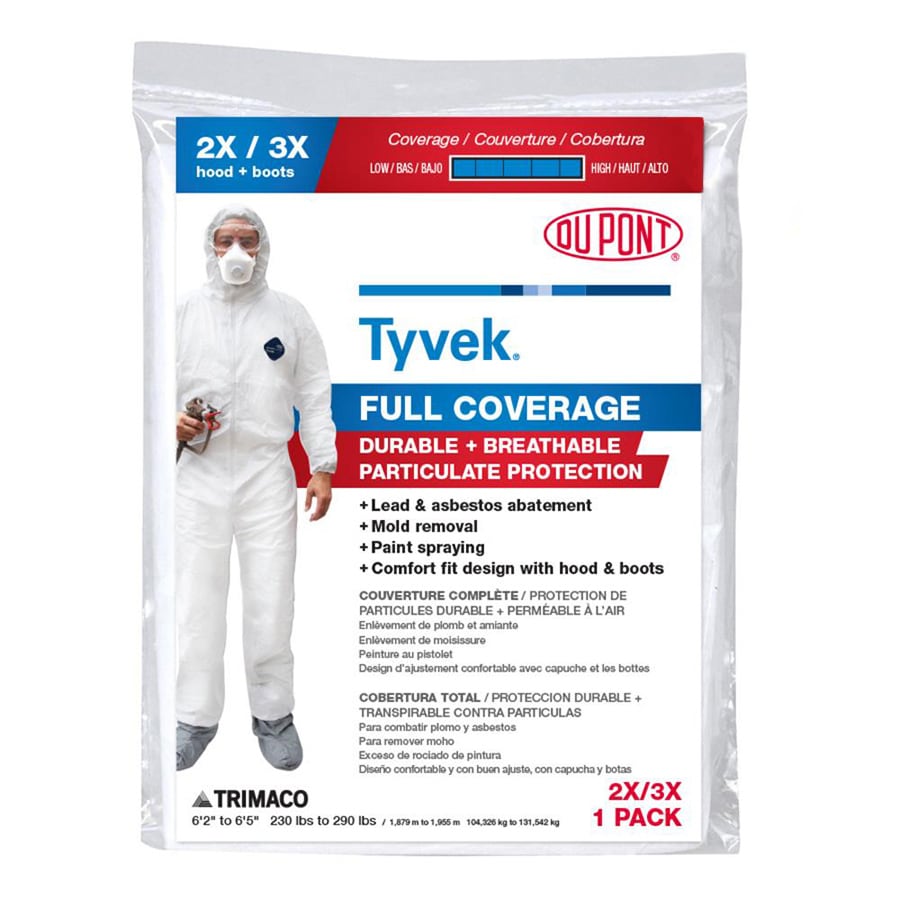 Overol blanco de manga larga para adulto unisex Trimaco (talla 3XL)