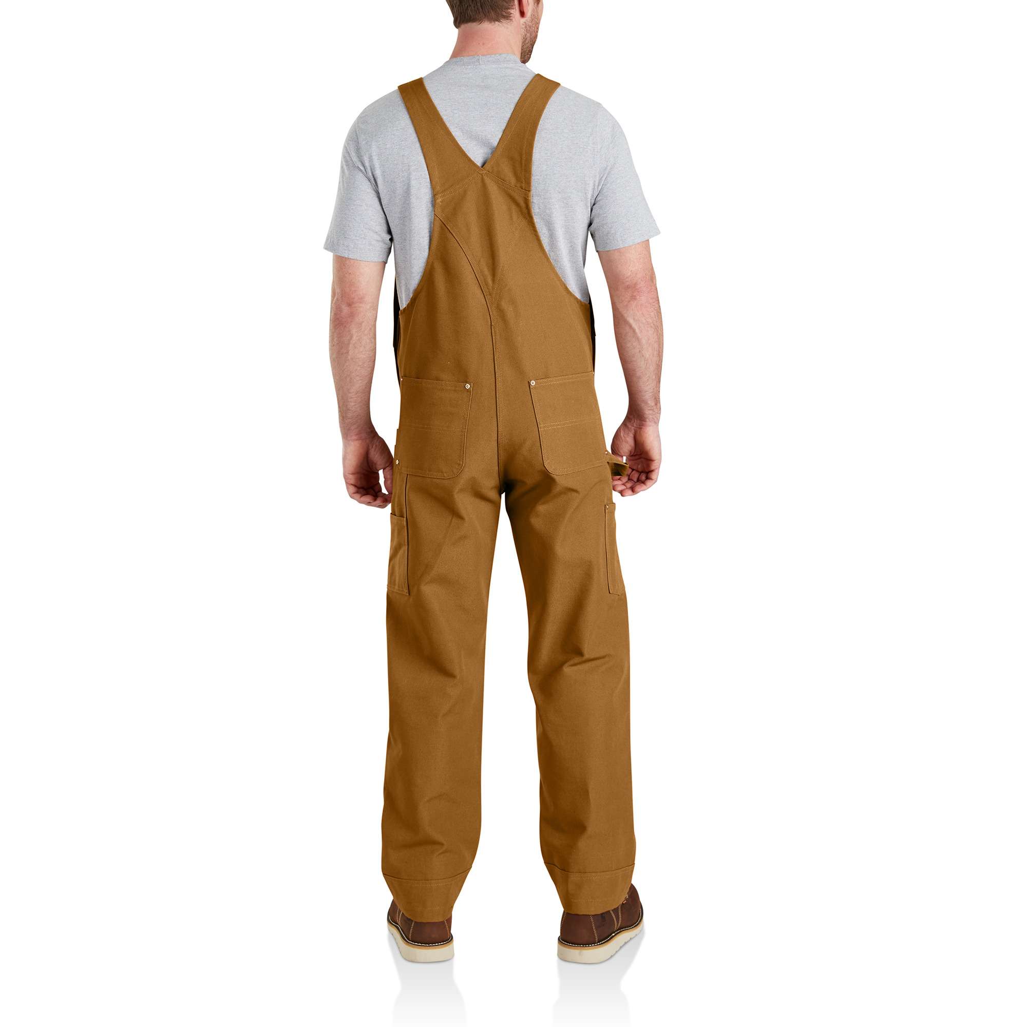 Mameluco sin mangas de lona color café Carhartt para hombre (Mediano largo) 102776-211W34L34