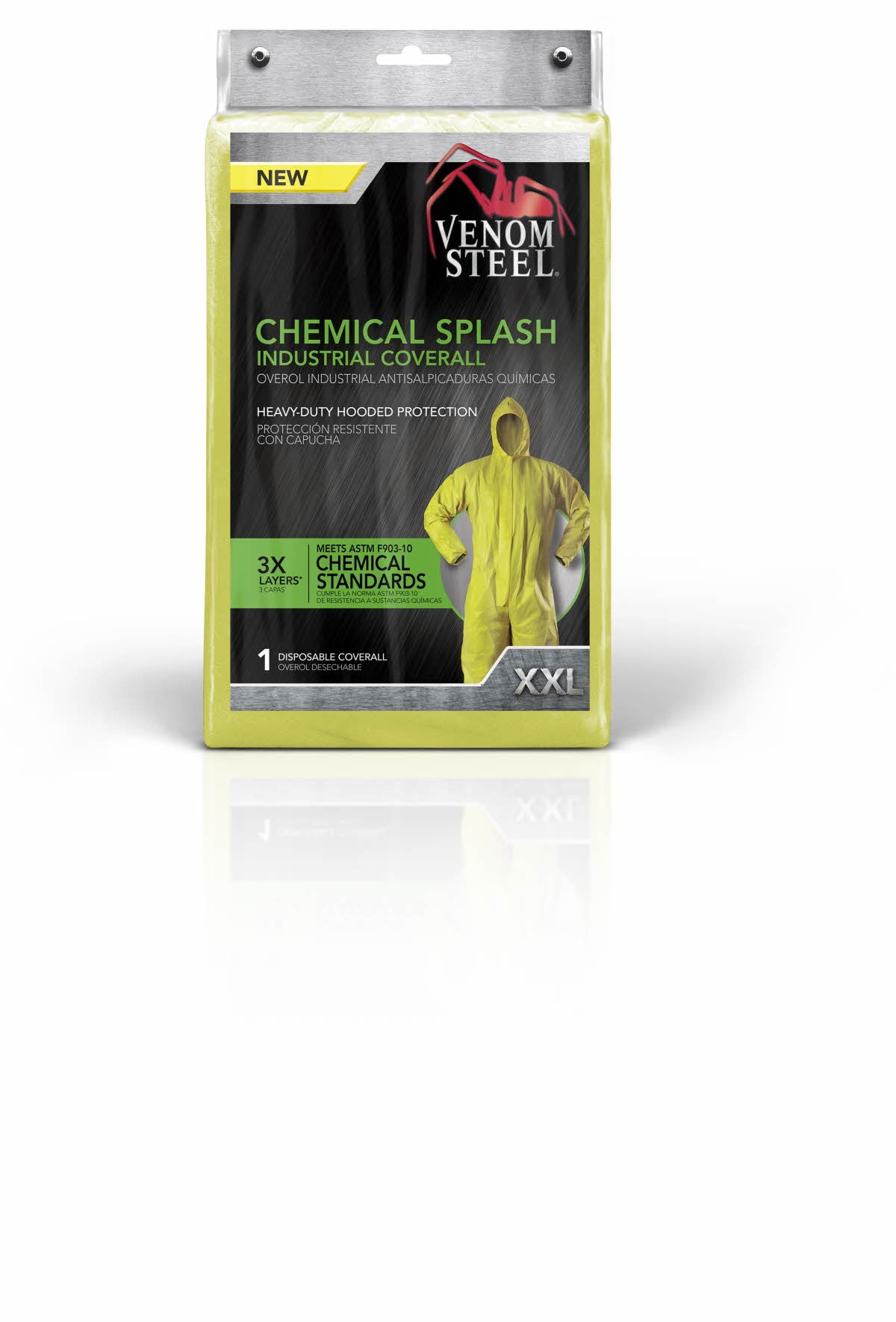 Overol de manga larga amarillo unisex para adultos de acero Venom (talla XX-grande)