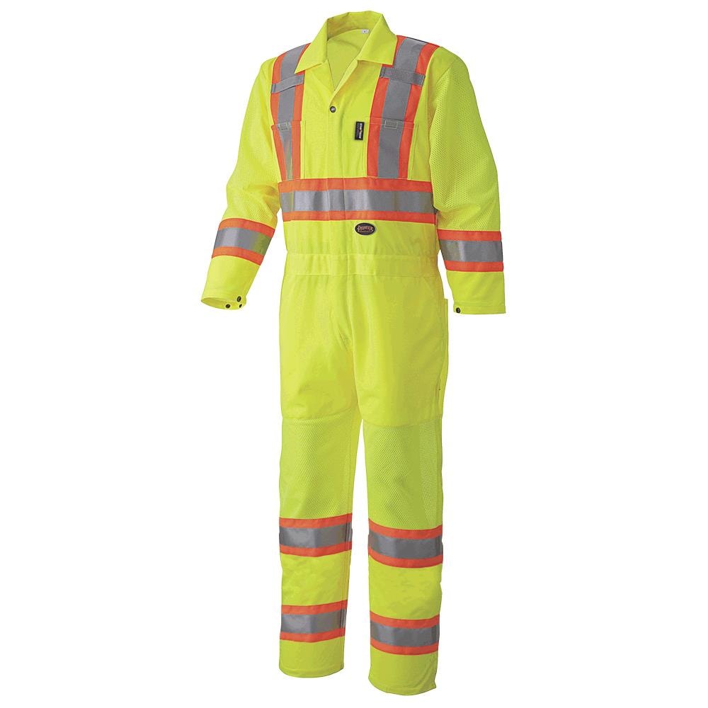 Overol largo unisex para adulto en color amarillo/verde Hi-Vis de Pioneer (Talla S) V1070160U-S