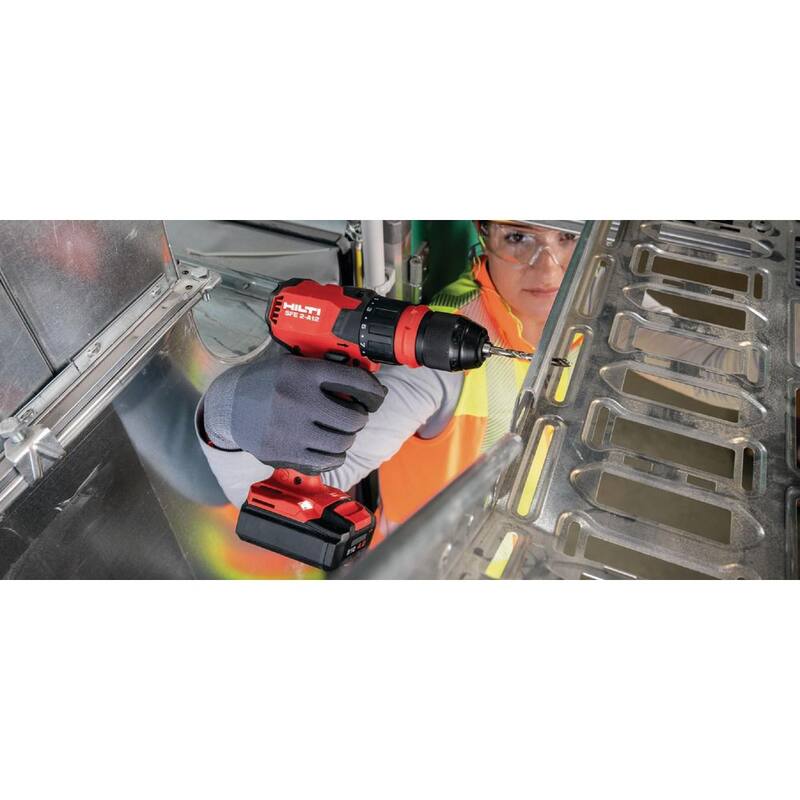 Hilti Taladro inalámbrico sin escobillas de 12 voltios con mandril hexagonal sin llave de 1/2 pulg. SFE A12 con juego de mandriles intercambiables (baterías no incluidas) - 2241415.