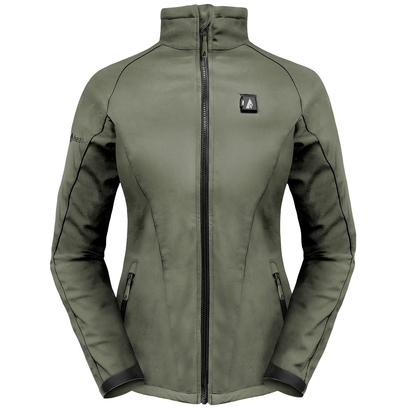 Chamarra térmica liviana para mujer en color verde musgo con calefacción incorporada (talla mediana) - Batería incluida