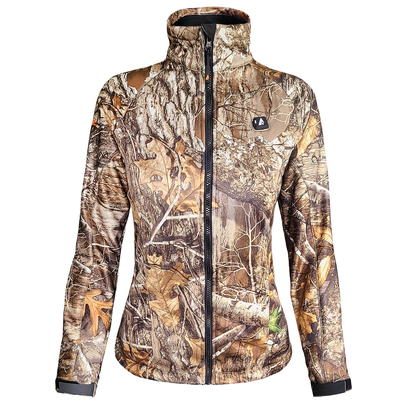 Chamarra térmica ligera para mujer con estampado de camuflaje Real Tree (Talla Mediana) - Batería incluida