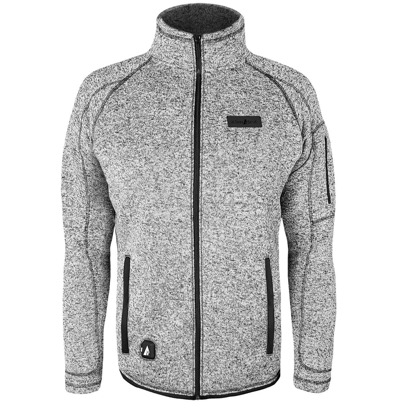 Chamarra térmica con capucha para hombre en gris claro de peso medio (talla extra grande) con calefacción incluida.