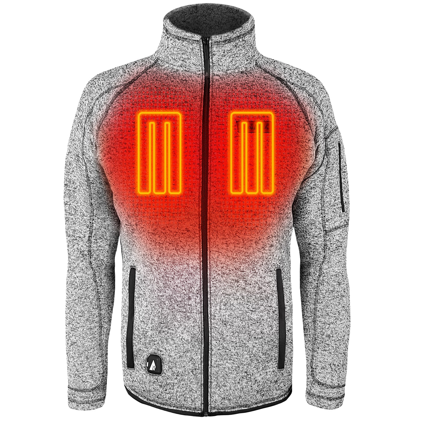 Chamarra térmica con capucha para hombre en gris claro de peso medio (talla extra grande) con calefacción incluida.