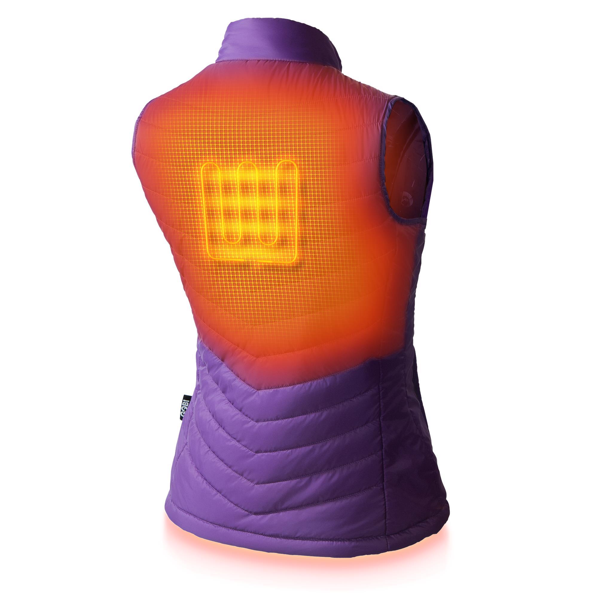 Chaleco térmico de poliéster morado para mujer de Gobi Heat - Talla Mediana