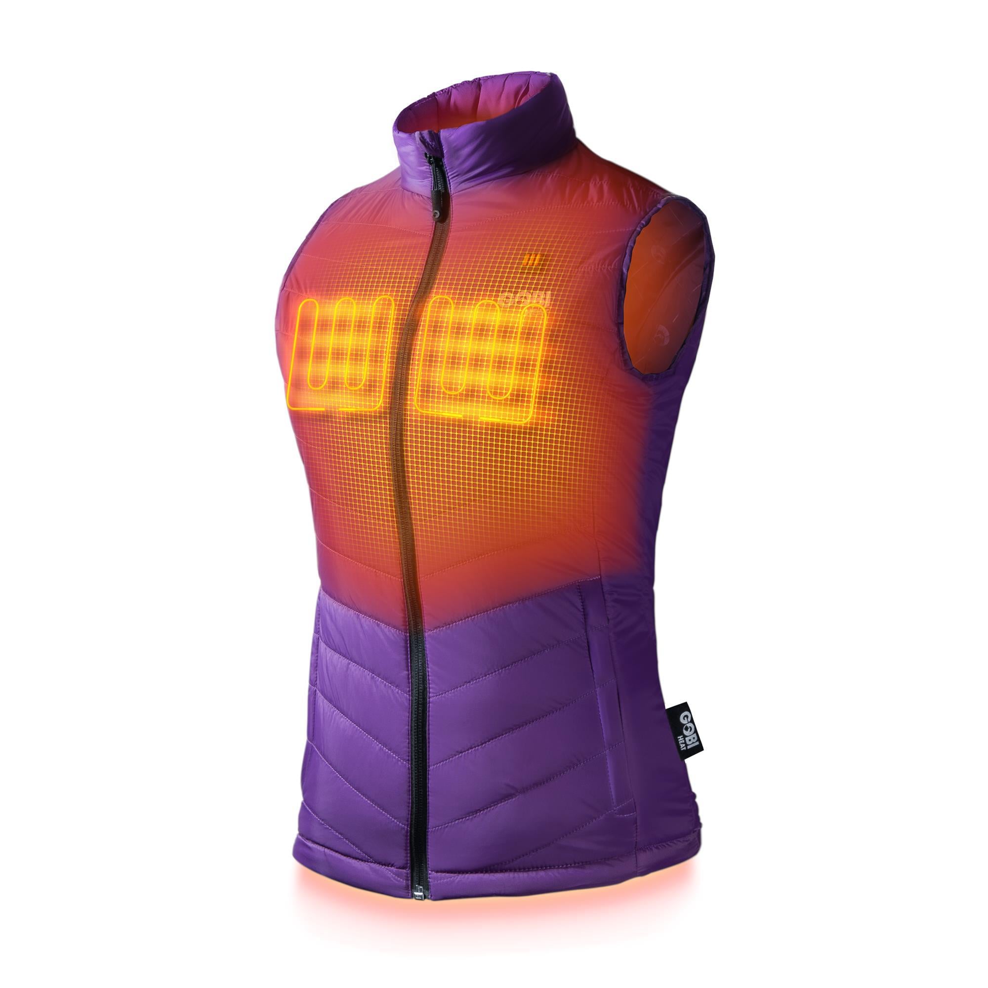 Chaleco térmico de poliéster morado para mujer de Gobi Heat Talla Grande