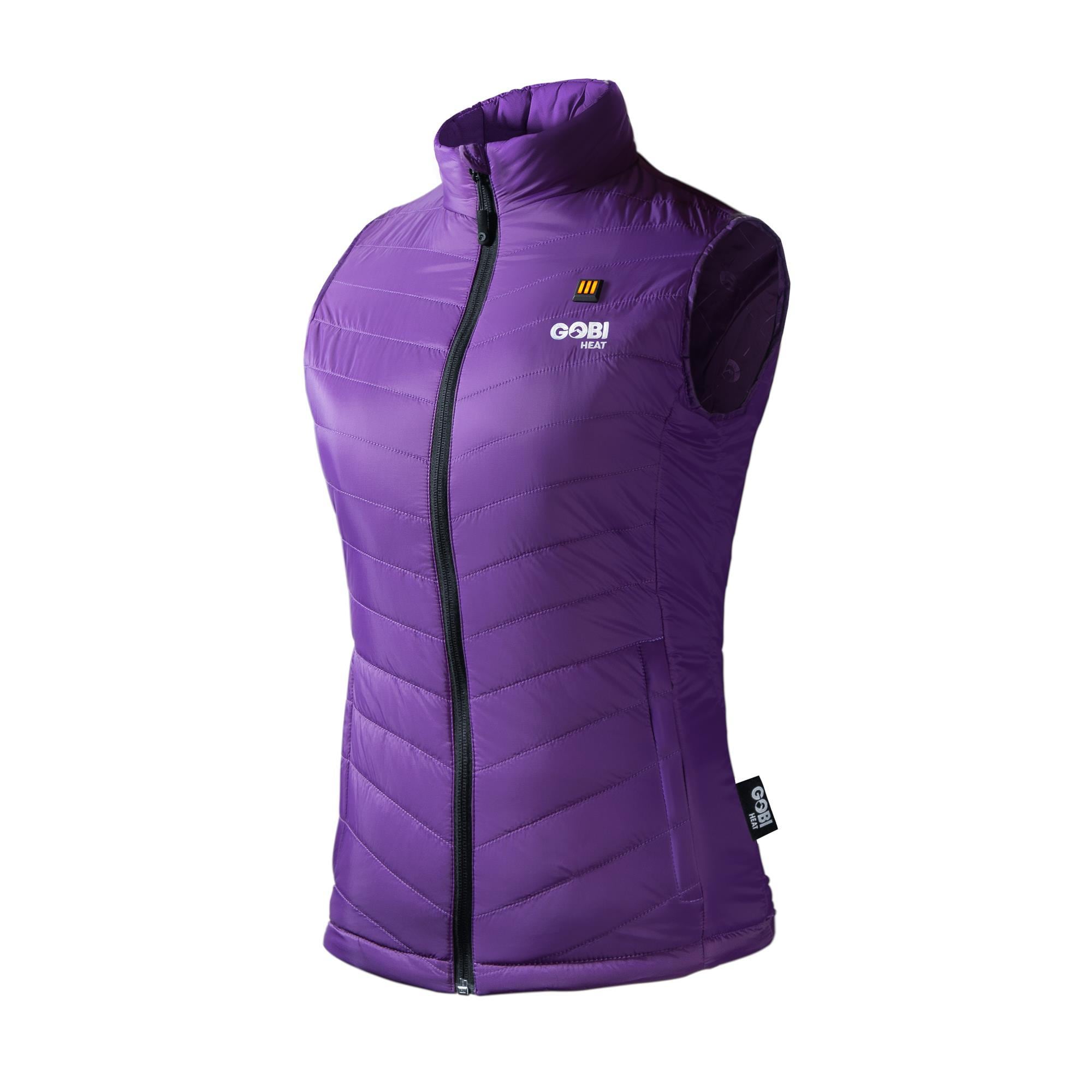 Chaleco térmico de poliéster morado para mujer de Gobi Heat Talla Grande