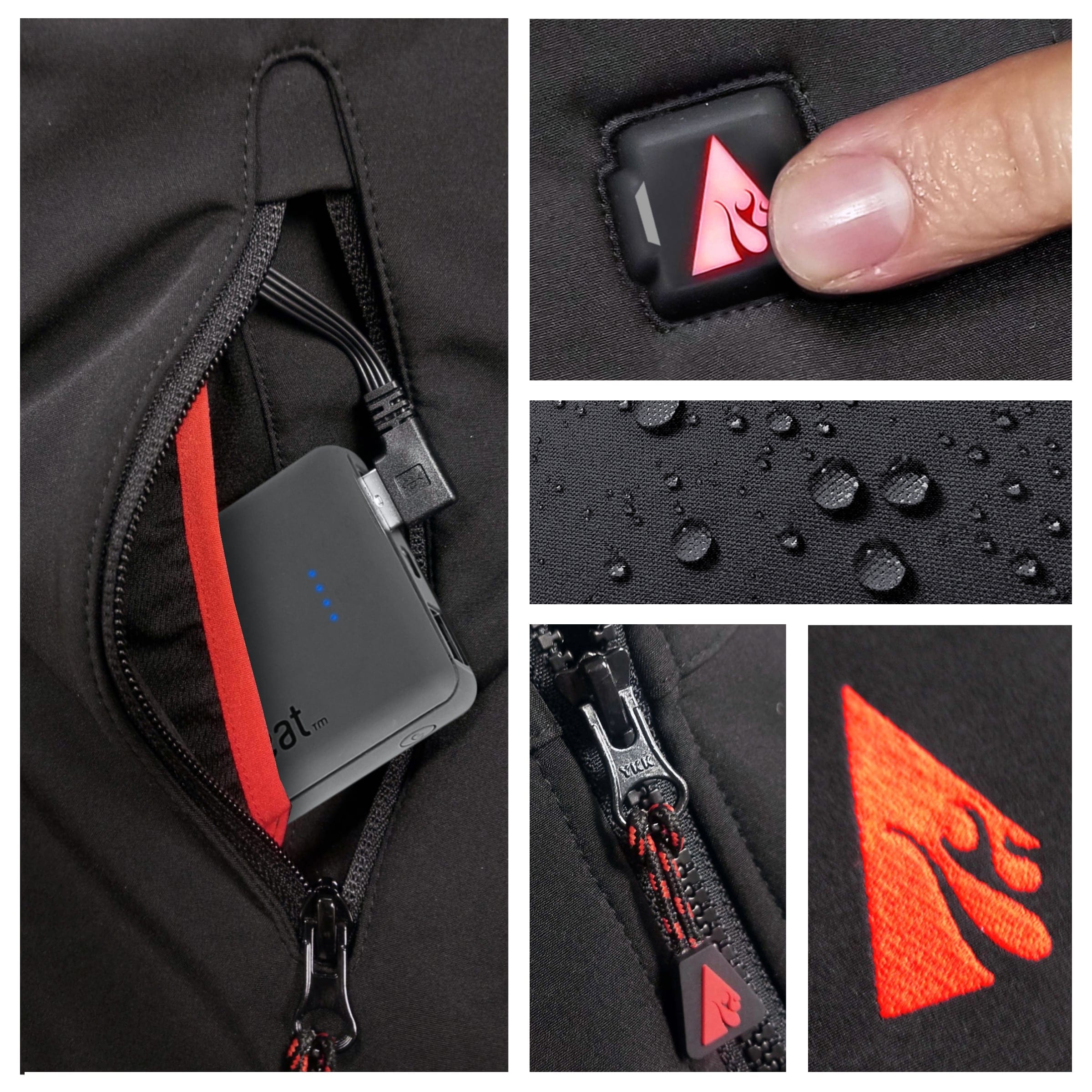 Chaleco térmico de poliéster negro para hombre de ActionHeat en talla grande