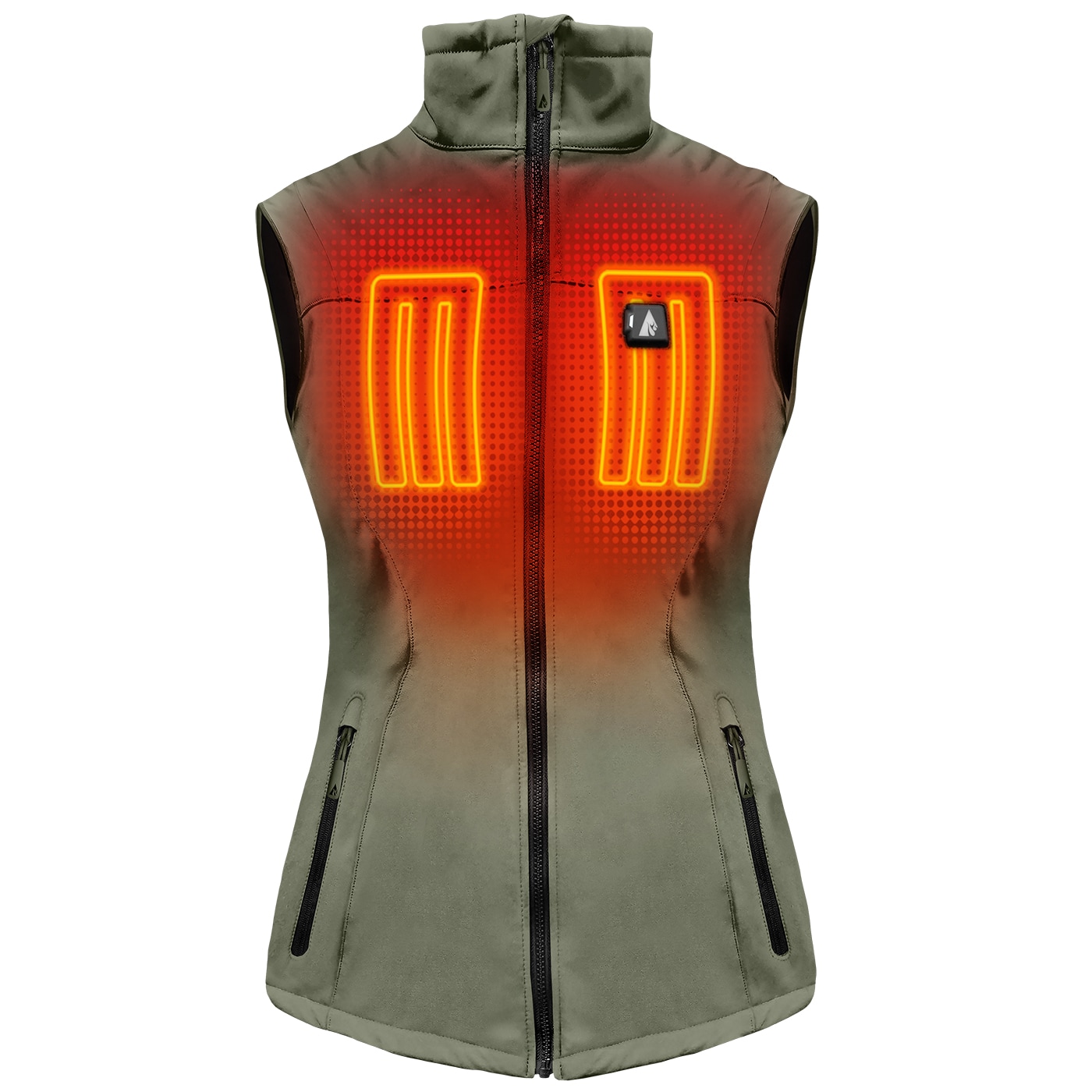 Chaleco térmico de poliéster verde para mujer talla grande ActionHeat AH-VST-5V-W-GN-L