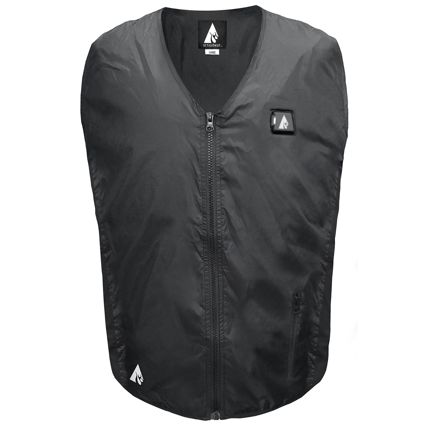 Chaleco calefactable de poliéster negro para adulto unisex Talla Grande.