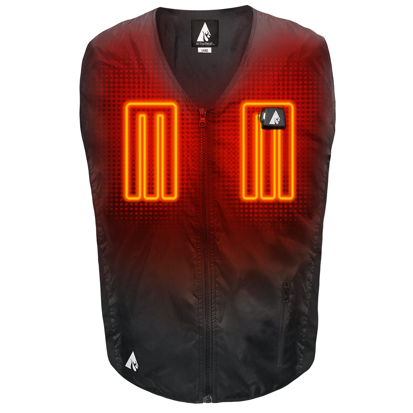 Chaleco calefactable de poliéster negro para adulto unisex Talla Grande.