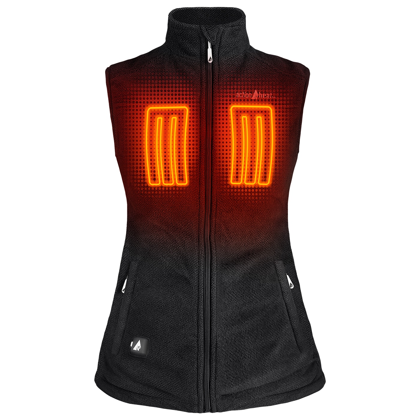 Chaleco térmico de poliéster negro para mujer de ActionHeat talla mediana