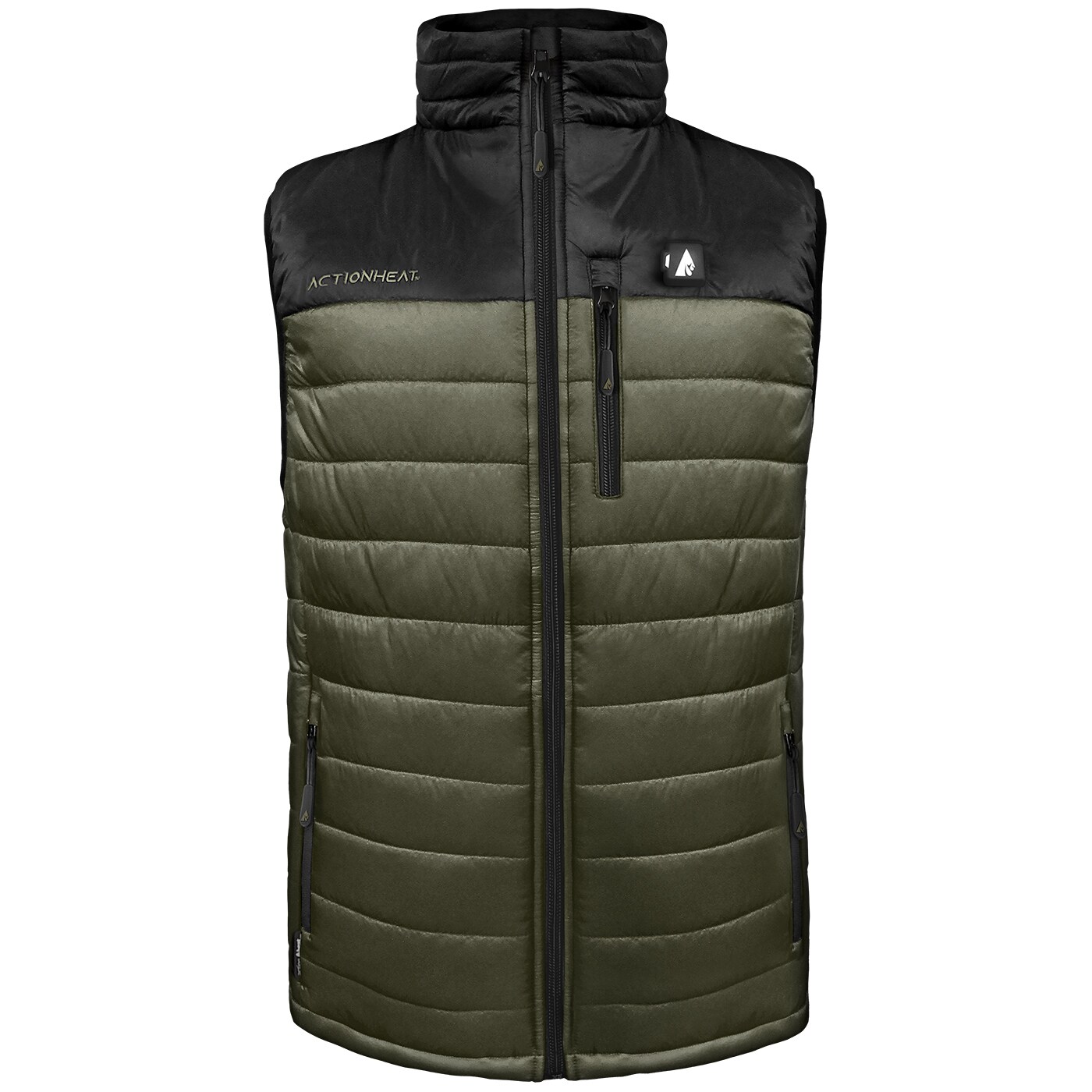 Chaleco térmico negro de poliéster para hombres de talla 2X grande de ActionHeat