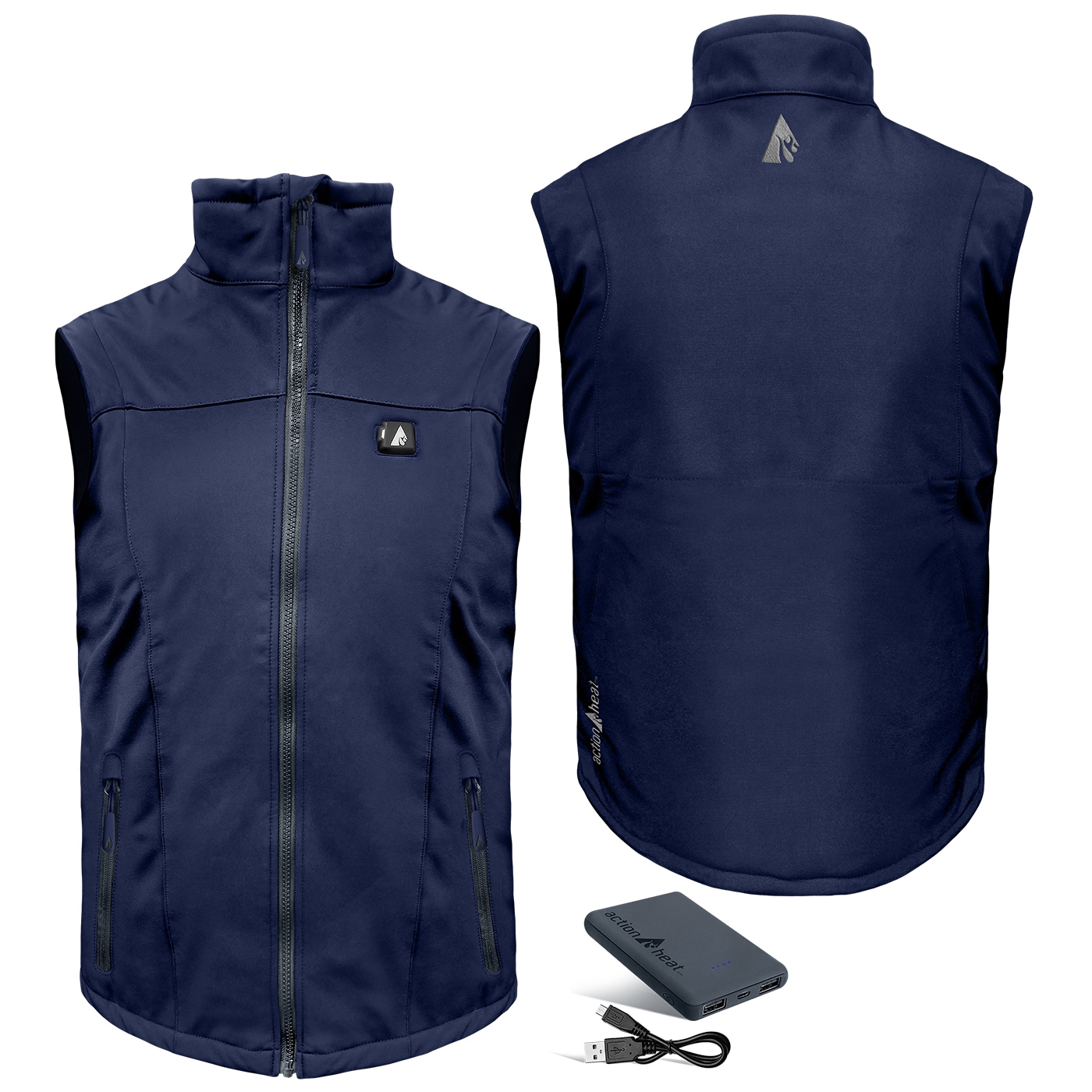 Chaleco térmico de poliéster azul para hombre tamaño pequeño de ActionHeat