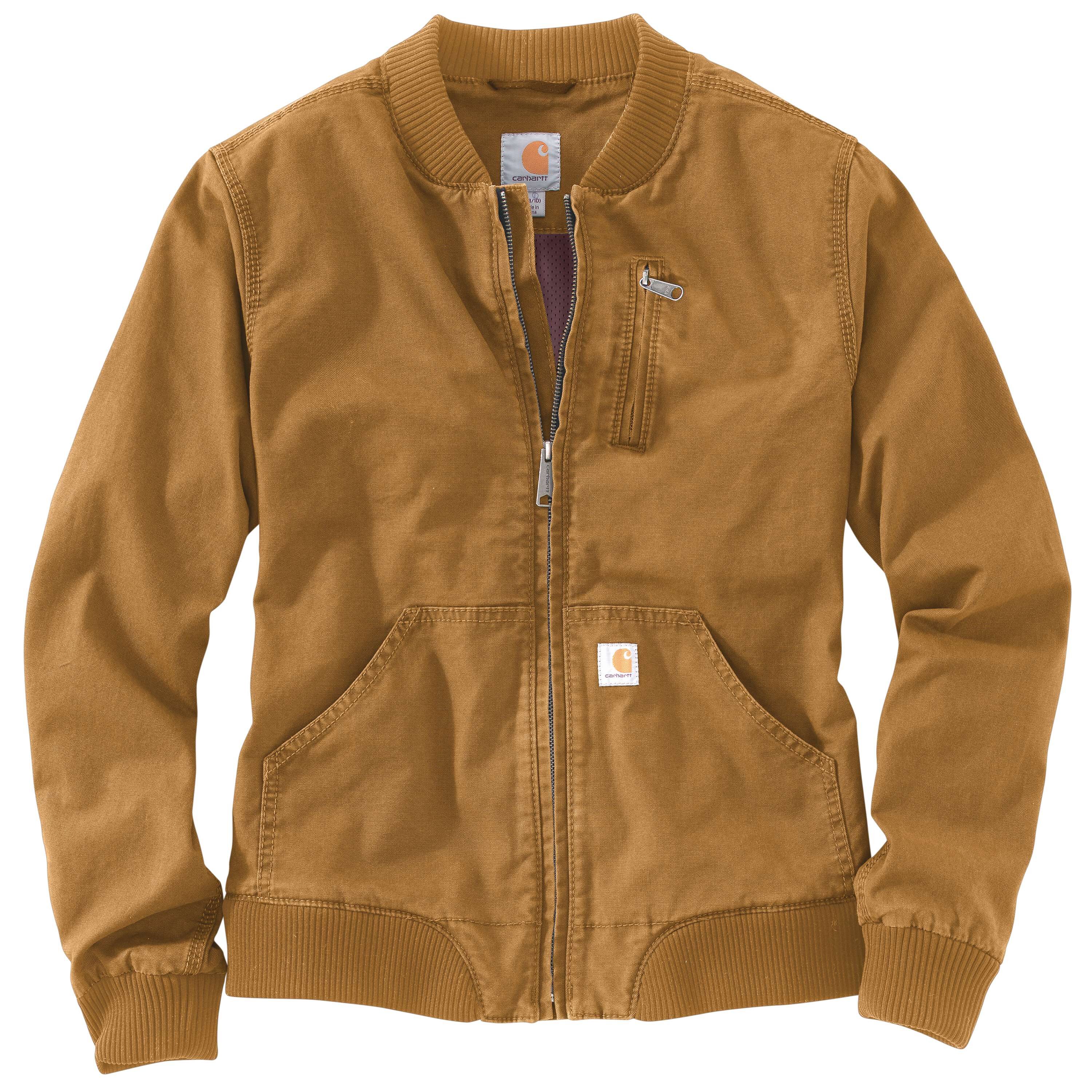 Chamarra de Trabajo de Lona de Medio Peso Color Café Carhartt para Mujer (Grande) 102524-211LREG