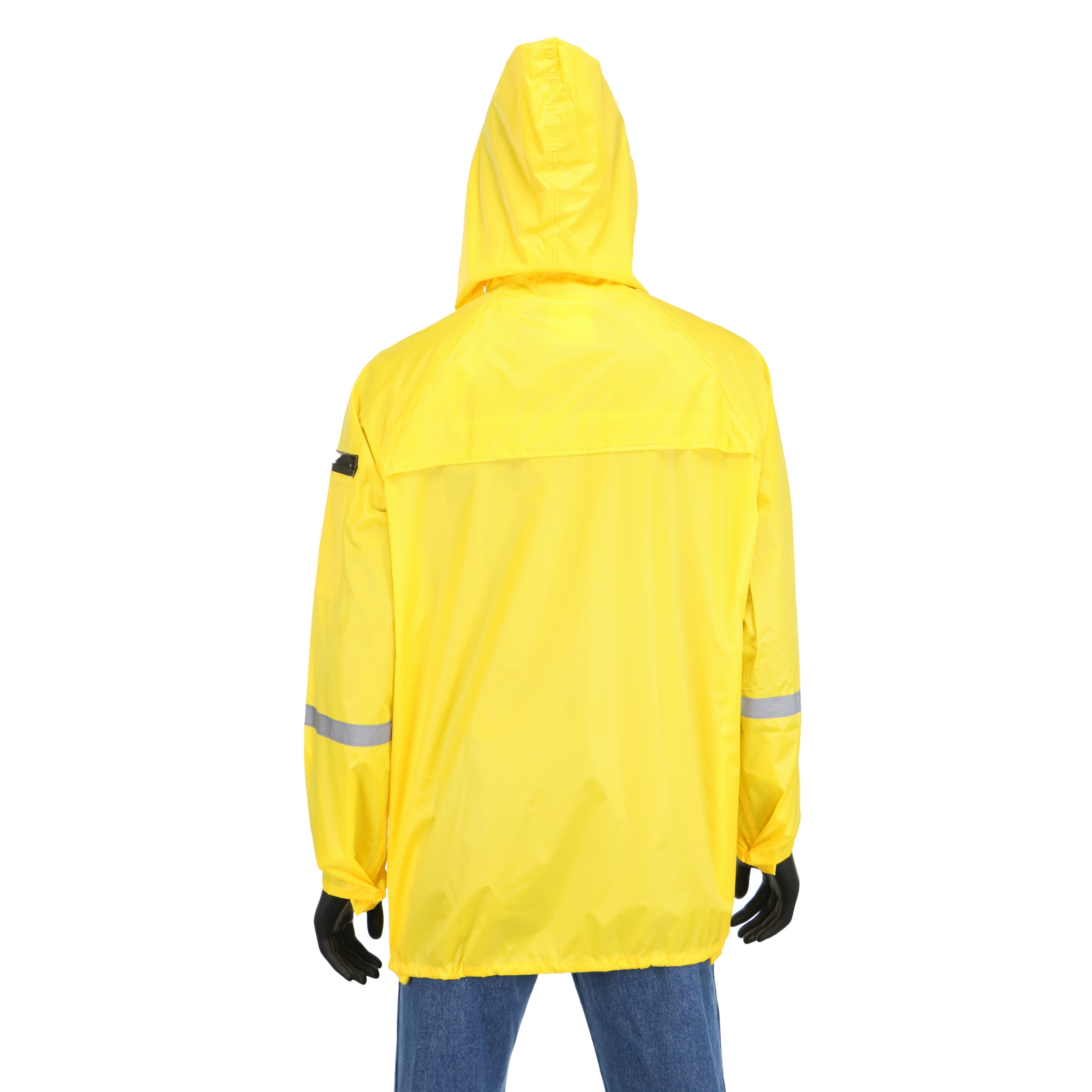 Chamarra Impermeable con Capucha para Lluvia para Hombre en Amarillo de Peso Medio (Talla Extra Grande) SW44337J-XL