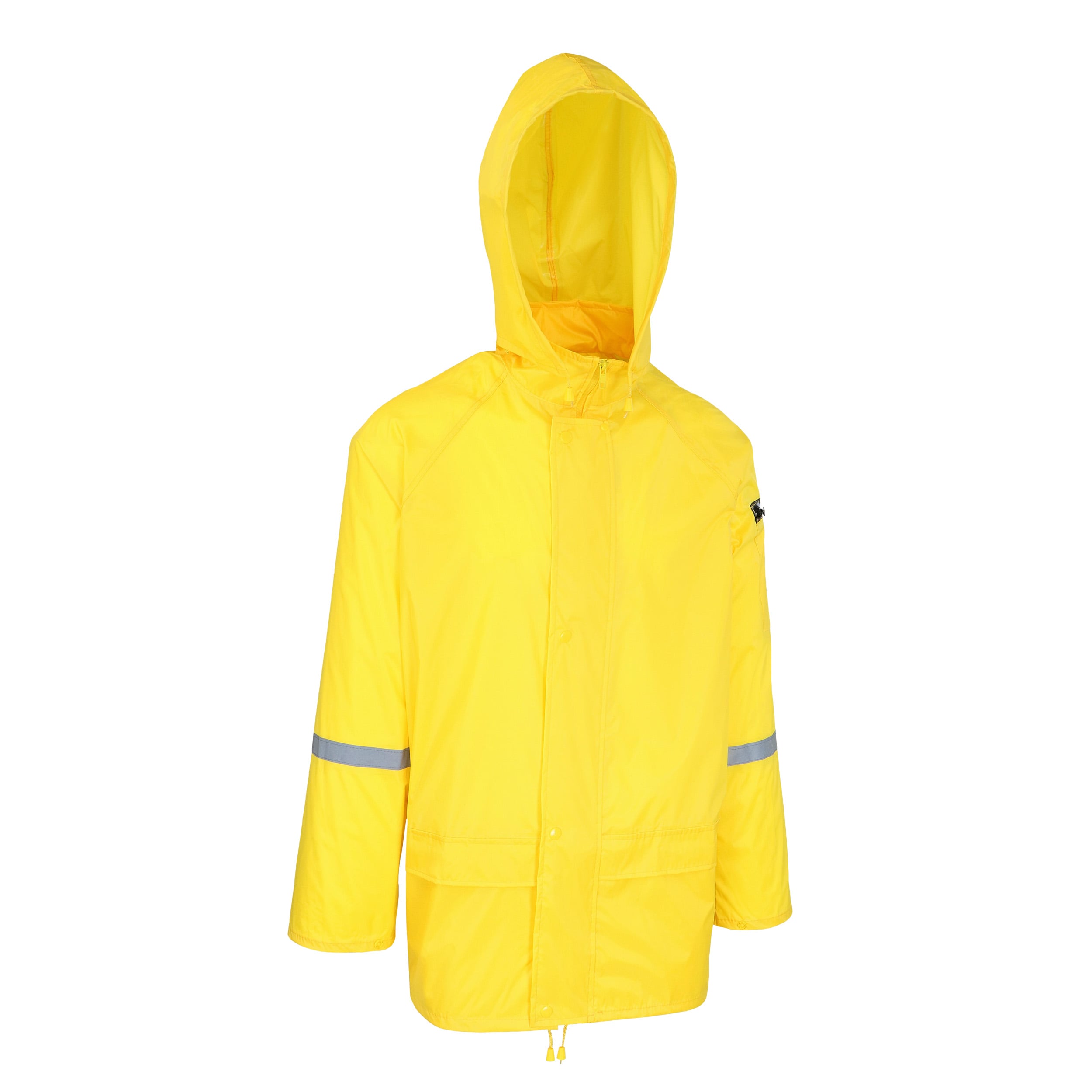 Chamarra Impermeable con Capucha para Lluvia para Hombre en Amarillo de Peso Medio (Talla Extra Grande) SW44337J-XL