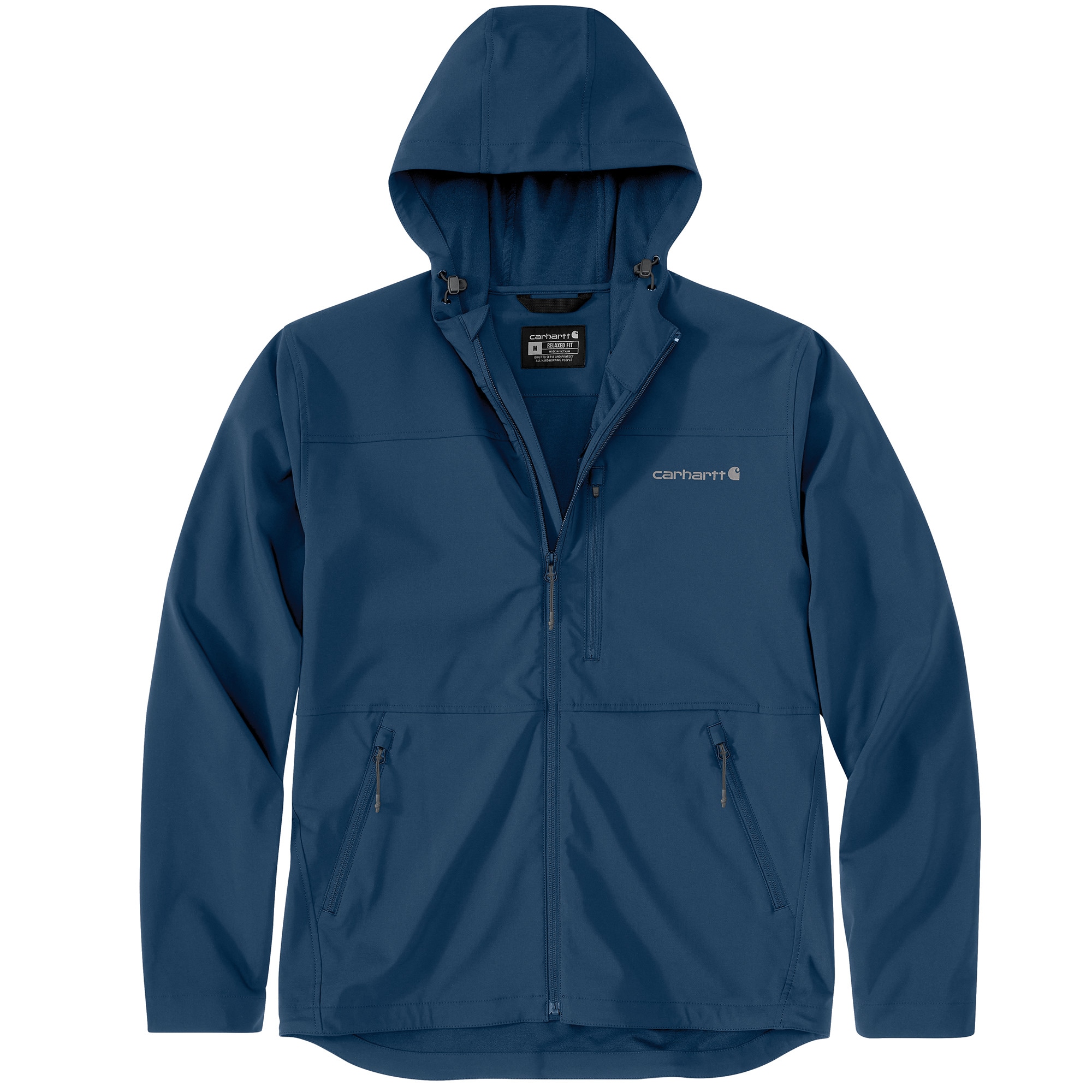 Chamarra con capucha para lluvia en color océano profundo para hombre (talla extra grande)