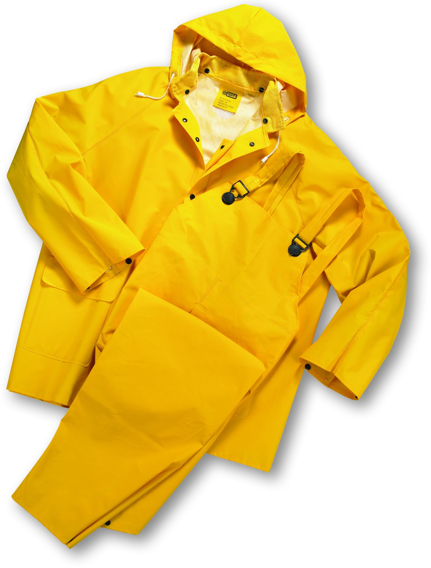 Conjunto de lluvia amarillo para hombres, talla grande, de 3 piezas en West Chester