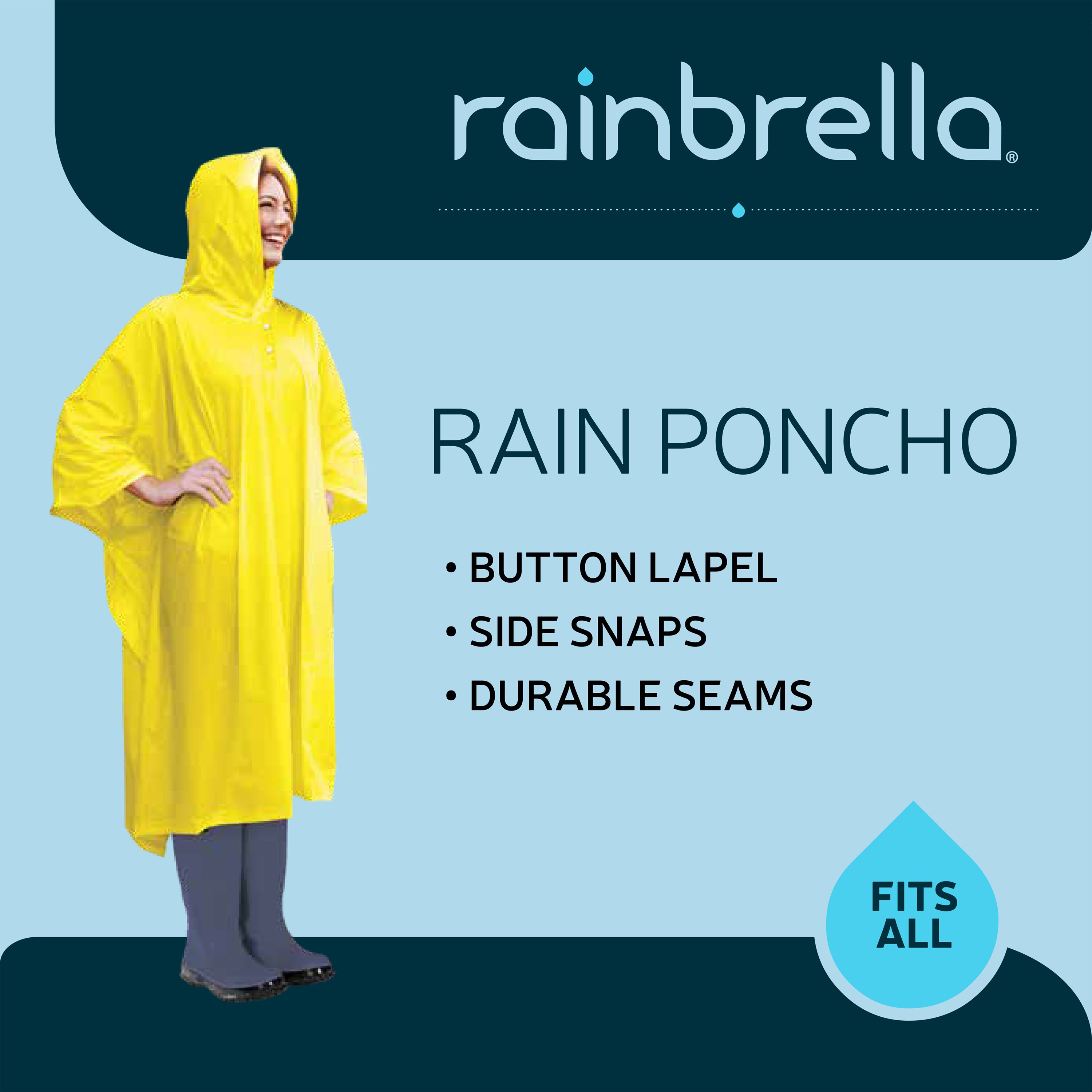 Capa con capucha para lluvia para adultos unisex en tono de amarillo claro, ligera (talla única) 48272RB