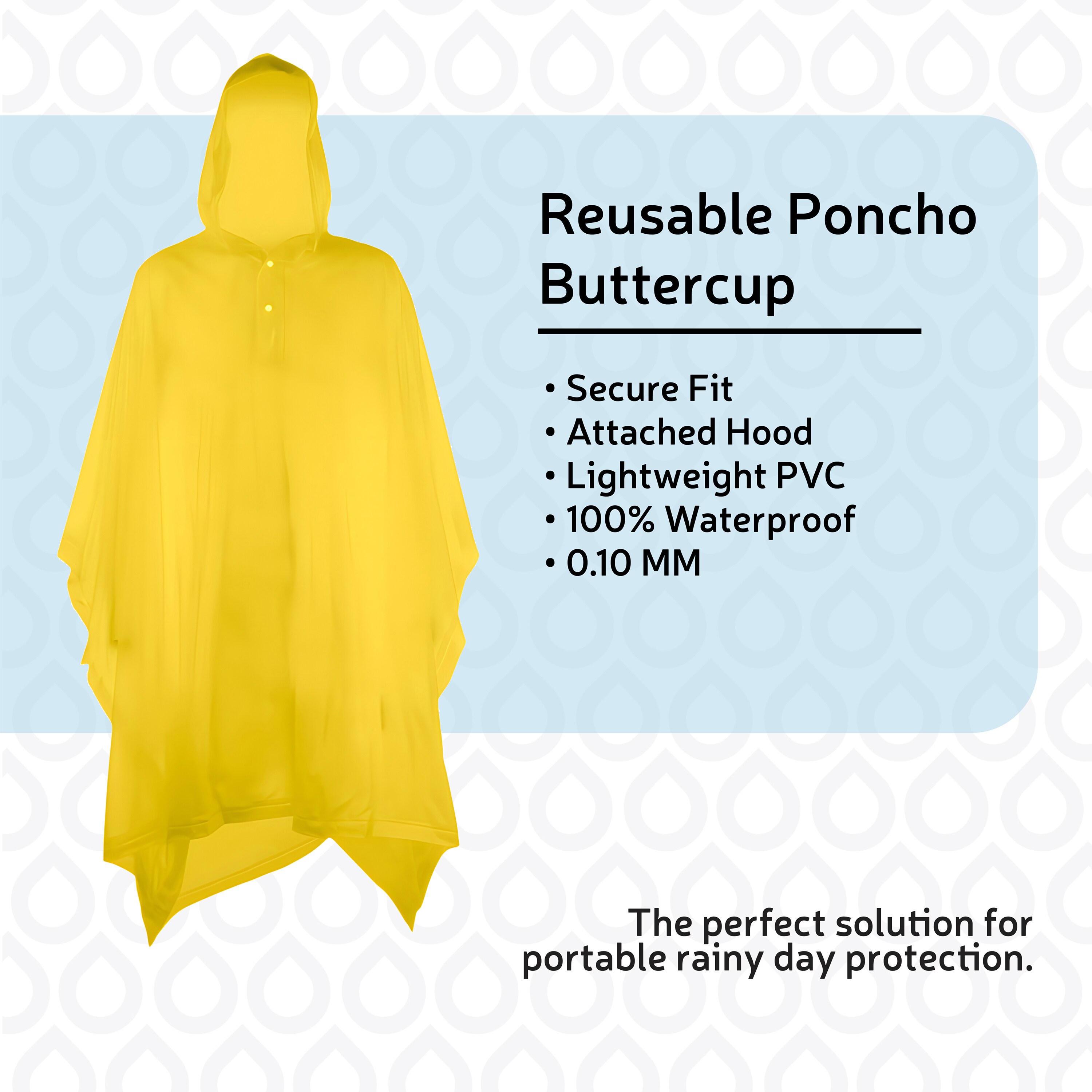 Capa con capucha para lluvia para adultos unisex en tono de amarillo claro, ligera (talla única) 48272RB