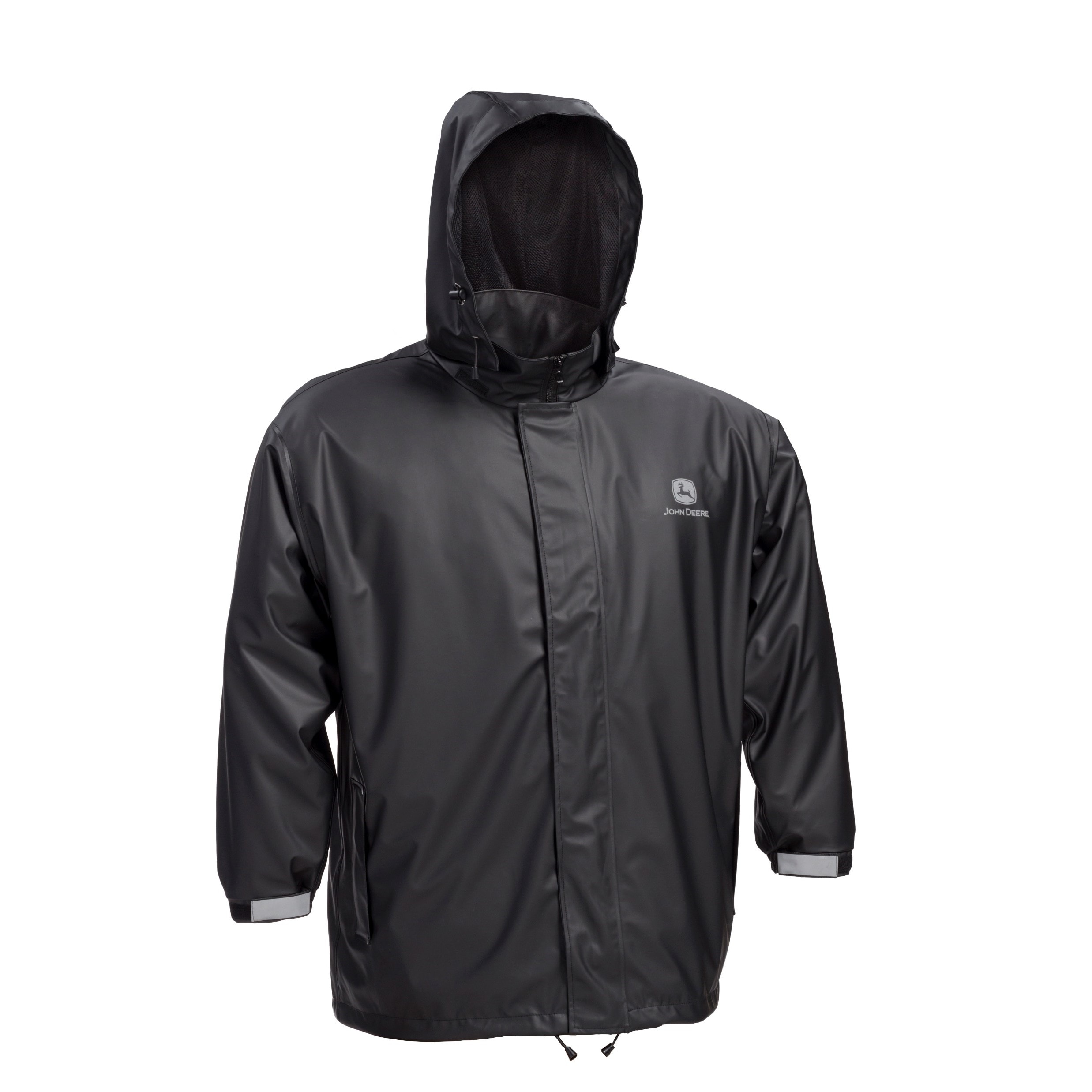 Chamarra de lluvia con capucha ligera en negro unisex para adultos John Deere (2XL) JD44540J/2XL